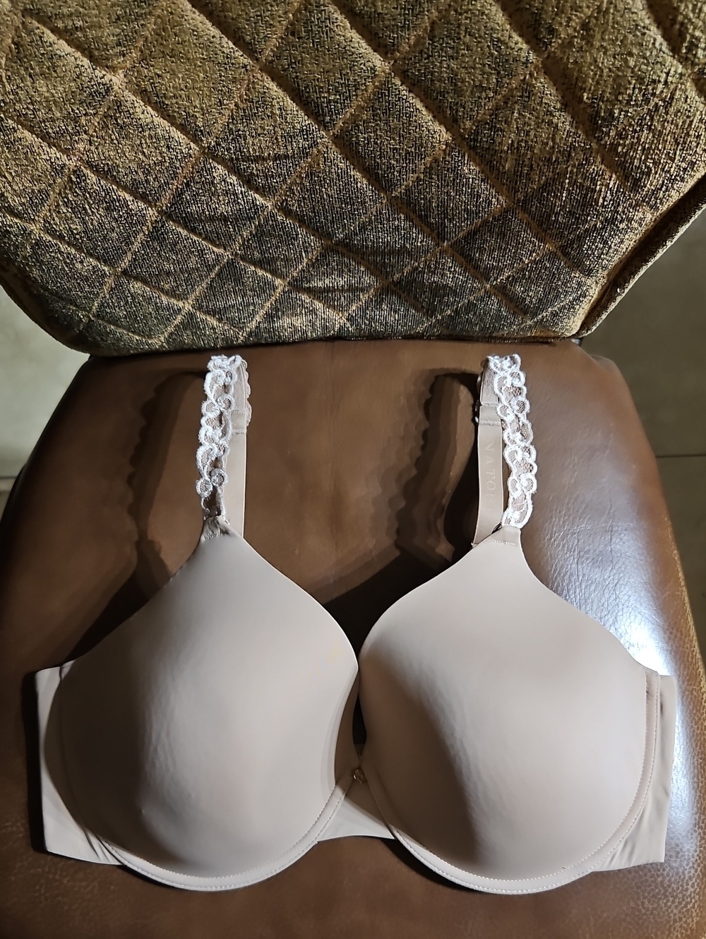 Natori Pure Luxe Custom Coverage Contour T-Shirt Underwire Tan Bra Full Coverage